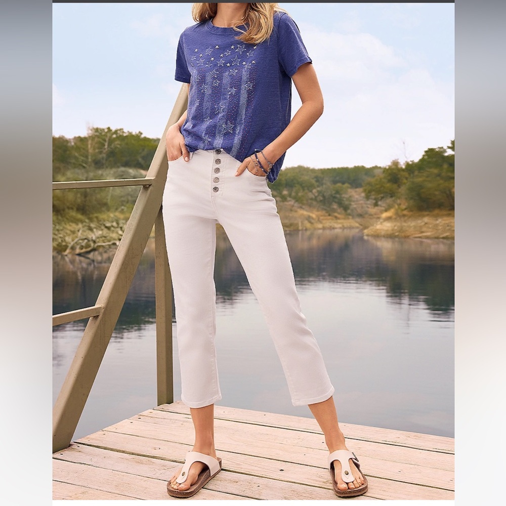 m jeans by maurices™ High‎ Rise Button Fly Straight Cropped Jean NWT Size 14